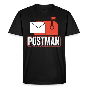 Facteur Facteur Livraison Service de colis de messagerie - T-shirt Premium bio Homme - noir - Devant - Nico (187cm)