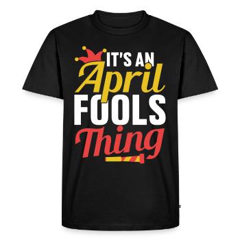C’est un poisson d’avril blague d’avril - T-shirt Premium bio Homme - noir - Devant - Nico (187cm)