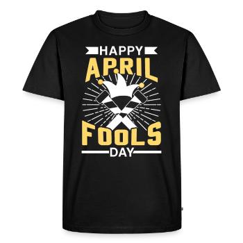 Happy April Fool's Joke Day April Joke Sarcastic - Men's Premium Organic T-Shirt - black - Front - Nico (187cm)