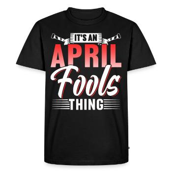 C’est un poisson d’avril blague d’avril - T-shirt Premium bio Homme - noir - Devant - Nico (187cm)