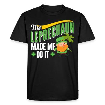 The Leprechaun forced me to leprechaun Irishman - Men's Premium Organic T-Shirt - black - Front - Nico (187cm)