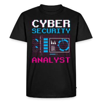 Analyste de cybersécurité IT Security Hacker Hack - T-shirt Premium bio Homme - noir - Devant - Nico (187cm)