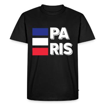 Paris en France Français couleurs - T-shirt Premium bio Homme - noir - Devant - Nico (187cm)