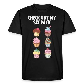 Muffin Sixpack Muffins Sweet Pastries - Men's Premium Organic T-Shirt - black - Front - Nico (187cm)