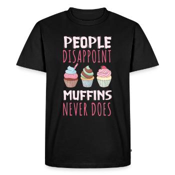 Muffins never disappoint sweet pastries - Men's Premium Organic T-Shirt - black - Front - Nico (187cm)