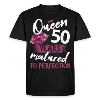 Fille de 50 ans 50 bday Queen 50 anniversaire - T-shirt Premium bio Homme - noir - Devant - Nico (187cm)
