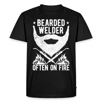Funny Welder Welder Gift - Men's Premium Organic T-Shirt - black - Front - Nico (187cm)