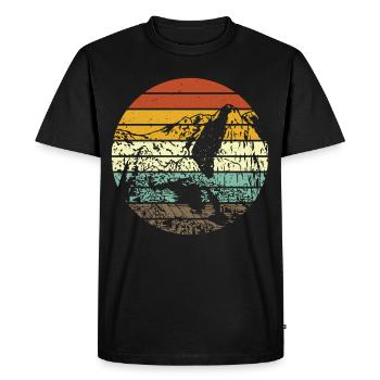 Machu Picchu Peru Inca Retro Vintage Gift - Men's Premium Organic T-Shirt - black - Front - Nico (187cm)