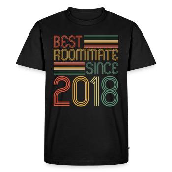 Best roommate since 2018 love your roomates - Men's Premium Organic T-Shirt - black - Front - Nico (187cm)