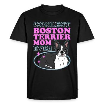 Boston Terrier Maman Propriétaire de chien Bostie Cadeau - T-shirt Premium bio Homme - noir - Devant - Nico (187cm)