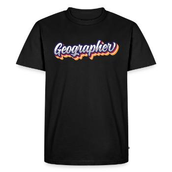 Géographie Géographie Étudiant Géographie Profession - T-shirt Premium bio Homme - noir - Devant - Nico (187cm)
