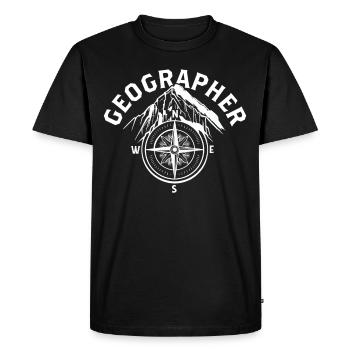 Géographie Profession Géographie Géographie Étudiant - T-shirt Premium bio Homme - noir - Devant - Nico (187cm)