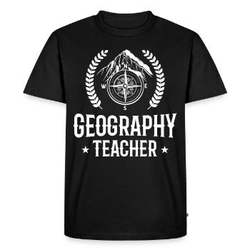 Profession d’enseignant de géographie Géographie Géographie - T-shirt Premium bio Homme - noir - Devant - Nico (187cm)