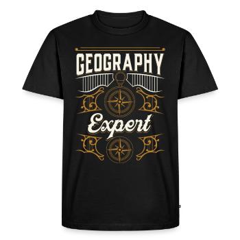 Expert en géographie Géographie Étudiant Géographe - T-shirt Premium bio Homme - noir - Devant - Nico (187cm)