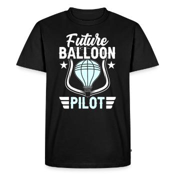 Futur pilote de ballon Vol en montgolfière Montgolfière - T-shirt Premium bio Homme - noir - Devant - Nico (187cm)