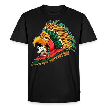 Aztec Eagle Warrior Mayan Skull Inca - Men's Premium Organic T-Shirt - black - Front - Nico (187cm)