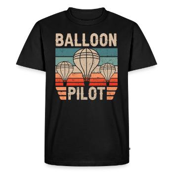 Vol de pilote de montgolfière Balloonist Montgolfière - T-shirt Premium bio Homme - noir - Devant - Nico (187cm)