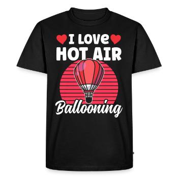 J’adore le vol en montgolfière - T-shirt Premium bio Homme - noir - Devant - Nico (187cm)