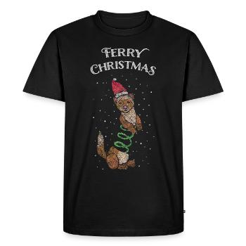 Ferry Noël Furet Noël - T-shirt Premium bio Homme - noir - Devant - Nico (187cm)