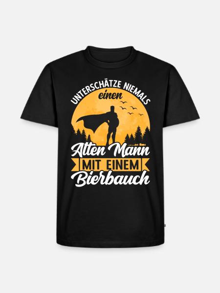 Bierbauch Biertrinker Bier Bierliebhaber Spruch - Männer Premium Bio T-Shirt - Schwarz