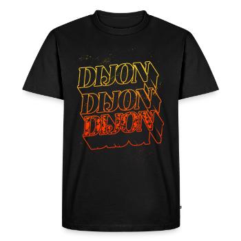 Dijon France City Skyline Accueil Font - T-shirt Premium bio Homme - noir - Devant - Nico (187cm)