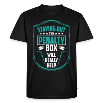 Banc de pénalité de hockey sur glace Banc de pénalité Joueurs de hockey sur glace - T-shirt Premium bio Homme - noir - Devant - Nico (187cm)
