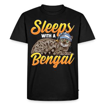 Chat Bengale Chat Chat Amoureux des chats - T-shirt Premium bio Homme - noir - Devant - Nico (187cm)