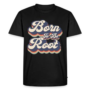 Linux Retro Born To Be Root for Nerds - Men's Premium Organic T-Shirt - black - Front - Nico (187cm)