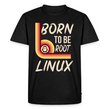 Linux Born to be root Retro Admin Nerd Geek - Men's Premium Organic T-Shirt - black - Front - Nico (187cm)