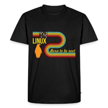 Né pour être Root Linux Nerd Geek Coding - T-shirt Premium bio Homme - noir - Devant - Nico (187cm)