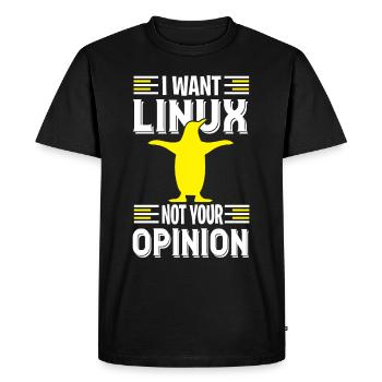 I want Linux du Nerd and no geeks - Men's Premium Organic T-Shirt - black - Front - Nico (187cm)