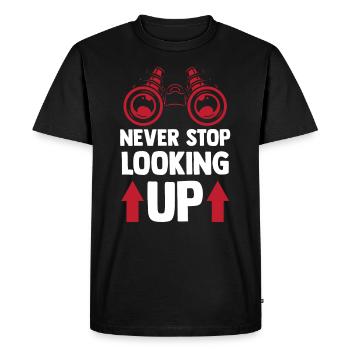 Never stop looking up Star Telescope - Men's Premium Organic T-Shirt - black - Front - Nico (187cm)