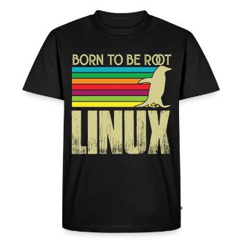 Linux Born to be root Admin Linux - Men's Premium Organic T-Shirt - black - Front - Nico (187cm)