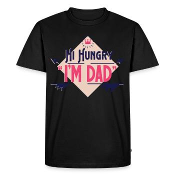 Hi Hungry I Am Daddy Father Father Day Daddy - Men's Premium Organic T-Shirt - black - Front - Nico (187cm)