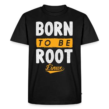 Linux Born To Be Root Penguin Nerd Geek - Men's Premium Organic T-Shirt - black - Front - Nico (187cm)