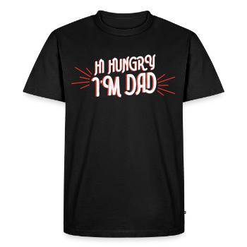 Hi Hungry I Am Papa Daddy Father Day Father - Men's Premium Organic T-Shirt - black - Front - Nico (187cm)