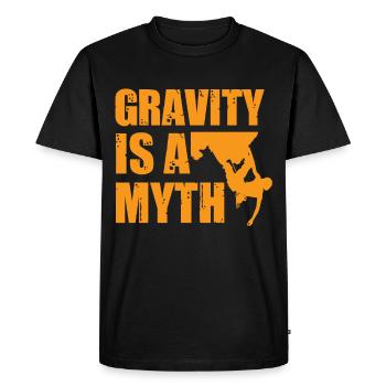 Gravity Myth Climbing Bouldering Mountaineers - Men's Premium Organic T-Shirt - black - Front - Nico (187cm)