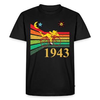 Bicycle Day 1943 Retro Bike Tour Hofmann Zauberwald - Men's Premium Organic T-Shirt - black - Front - Nico (187cm)