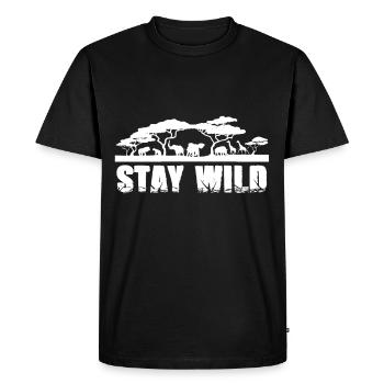 Africa Safari is wild lion giraffe elephant - Men's Premium Organic T-Shirt - black - Front - Nico (187cm)
