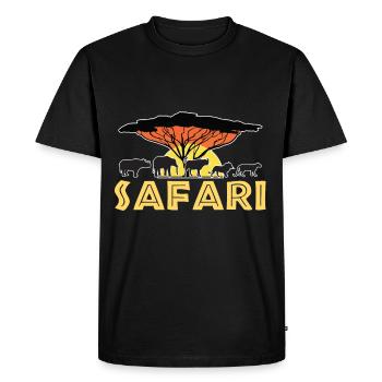 Safari in Africa Elephant Rhino Lion - Men's Premium Organic T-Shirt - black - Front - Nico (187cm)