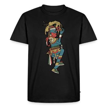 Huehueteotl Dieu Aztèque Xiuhtecuhtli Aztèque - T-shirt Premium bio Homme - noir - Devant - Nico (187cm)