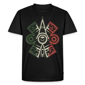 Ollin Xolotl Symbole aztèque Maya Inca Toltec - T-shirt Premium bio Homme - noir - Devant - Nico (187cm)