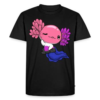 Genderfluid Pride Genderfluid Drapeau Kawaii Axolot - T-shirt Premium bio Homme - noir - Devant - Nico (187cm)
