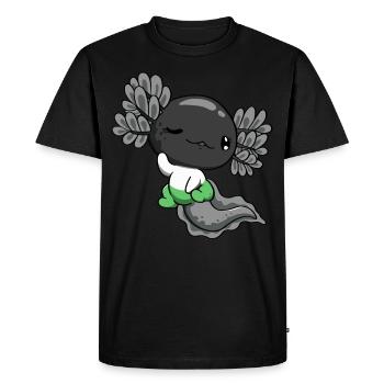 Demiromantic Pride Flag Kawaii Axolotl Pile - Men's Premium Organic T-Shirt - black - Front - Nico (187cm)