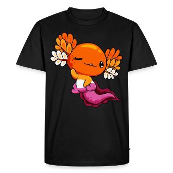 Lesbian Pride Lesbian Flag Kawaii Axolotl H - T-shirt Premium bio Homme - noir - Devant - Nico (187cm)