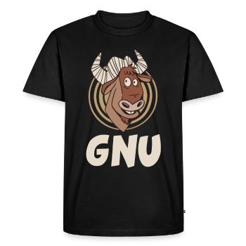 Wildebeest Antelope Africa Animal Steppe Zoo - Men's Premium Organic T-Shirt - black - Front - Nico (187cm)