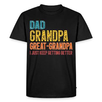 Papa Grand-père Arrière-grand-père Fête des pères - T-shirt Premium bio Homme - noir - Devant - Nico (187cm)