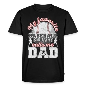 Baseball Papa Papa Père Joueur de Baseball Cadeau - T-shirt Premium bio Homme - noir - Devant - Nico (187cm)