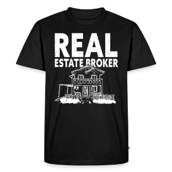 Agents immobiliers Vente de maisons immobilières - T-shirt Premium bio Homme - noir - Devant - Nico (187cm)