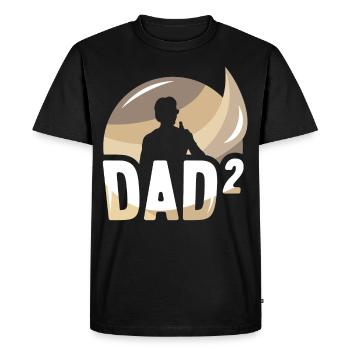 Father Of Two Children Daddy Father Day Papa - Men's Premium Organic T-Shirt - black - Front - Nico (187cm)
